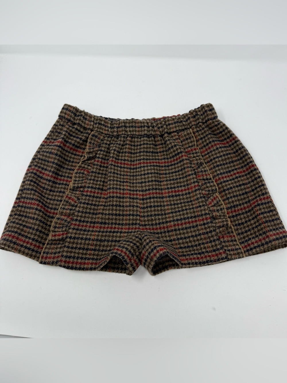 Vignette NWT Brown Houndstooth Paisley Shorts Girls 14 Fall Thanksgiving
